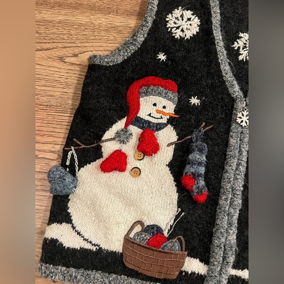Mandal Bay Women's XL Ugly Christmas Sweater Vest Snowman Design Festive Vintage - Picture 2 of 8